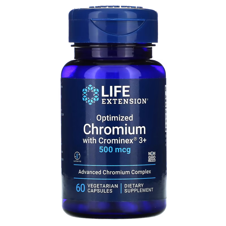 Вітаміни та мінерали Life Extension Optimized Chromium with Crominex 3+, 60 вегакапсул