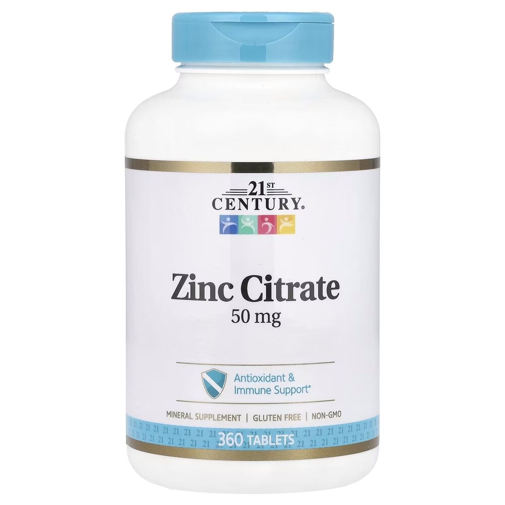 Вітаміни та мінерали 21st Century Zinc Citrate 50 mg, 360 таблеток