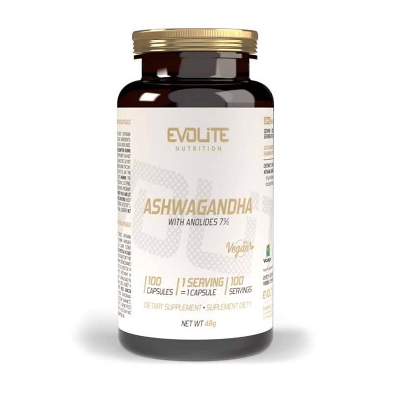 Екстракт ашваганди Evolite Nutrition Ashwagandha 375 mg, 100 вегакапсул