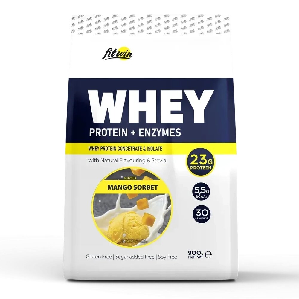 Протеїн FitWin Whey Protein + Enzymes, 900 грам - Манговий сорбет