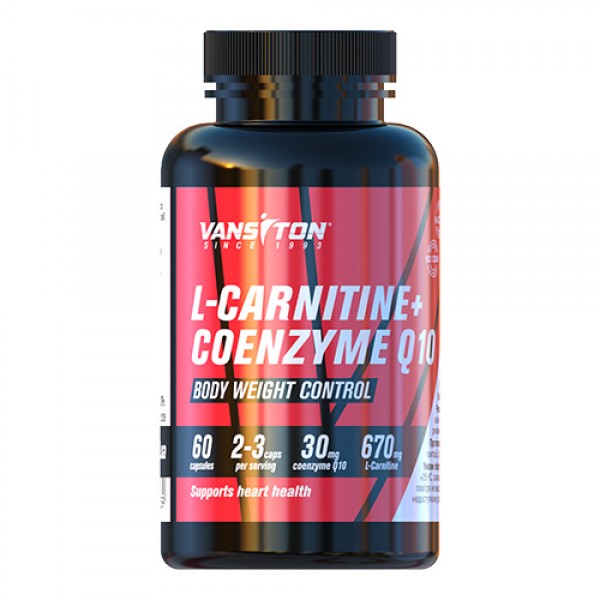 Жироспалювач Vansiton L-Carnitine + Coenzyme Q10, 60 капсул