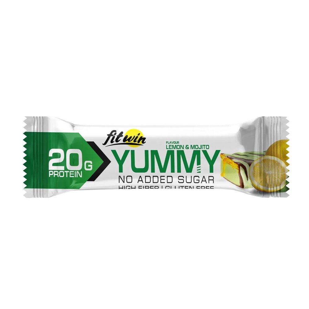 Батончик FitWin YUMMY Bar 36% no added sugar, 55 грам - Лимон-мохіто