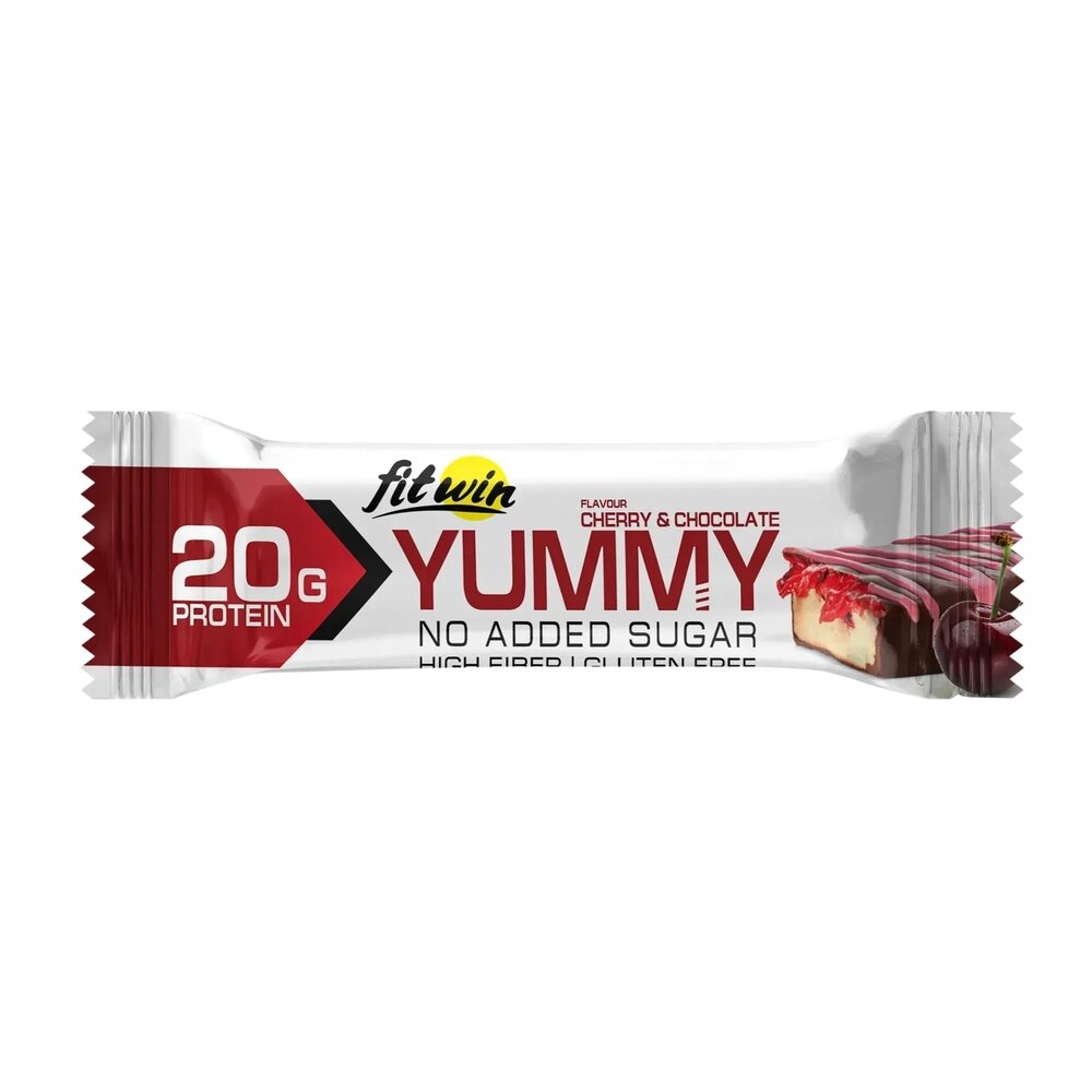 Батончик FitWin YUMMY Bar 36% no added sugar, 55 грам - Шоколад-вишня