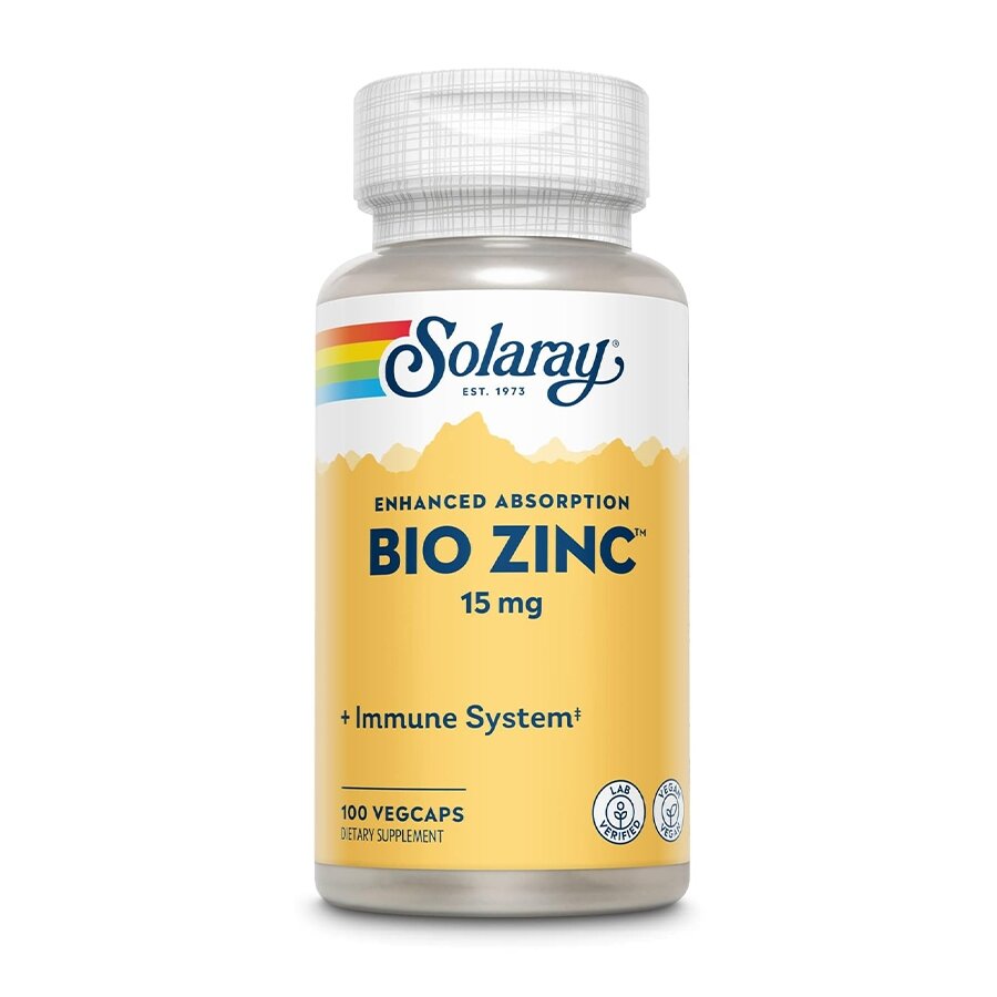 Вітаміни та мінерали Solaray Bio Zinc 15 mg, 100 вегакапсул