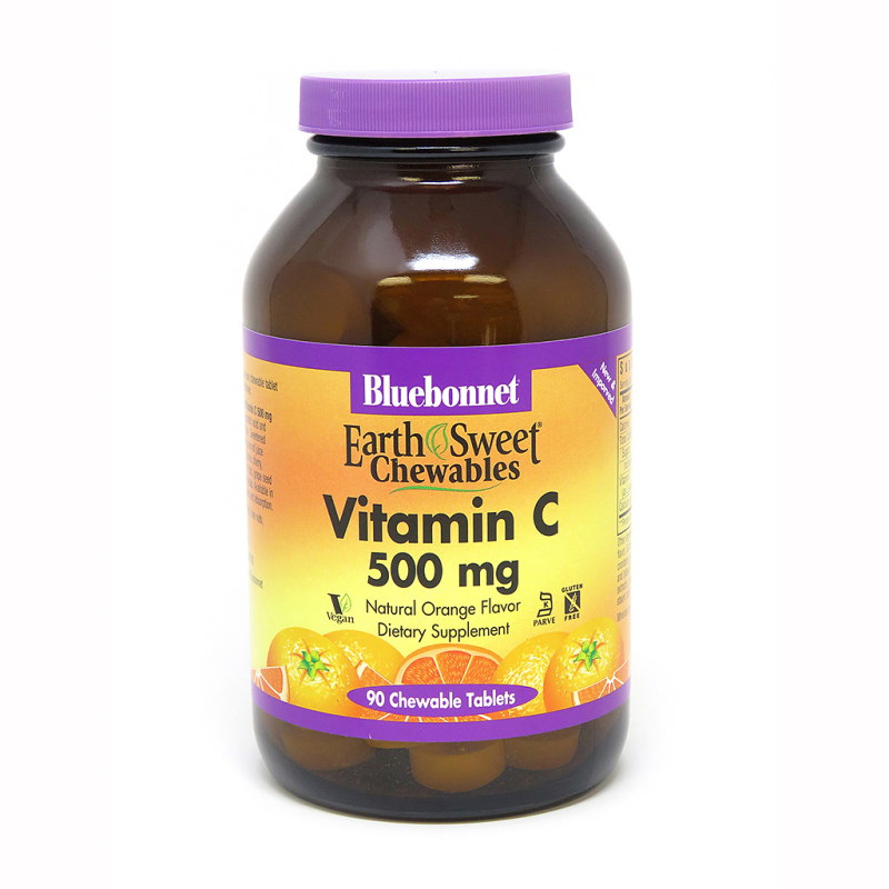 Вітаміни та мінерали Bluebonnet Nutrition Earth Sweet Chewables Vitamin С 500 mg, 90 жувальних таблеток