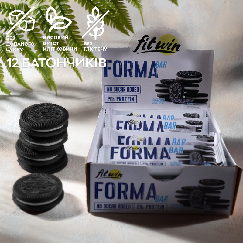 Батончик FitWin Forma Bar, 12x60 грамм - Печиво-крем