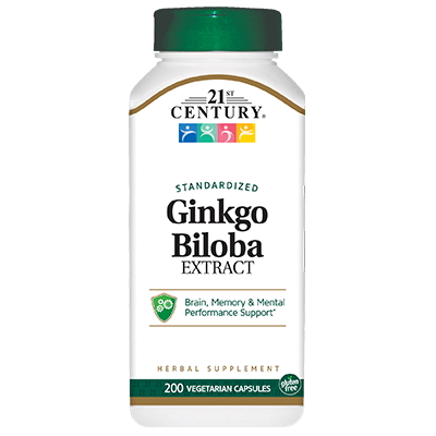 Натуральна добавка 21st Century Ginkgo Biloba Extract, 200 вегакапсул