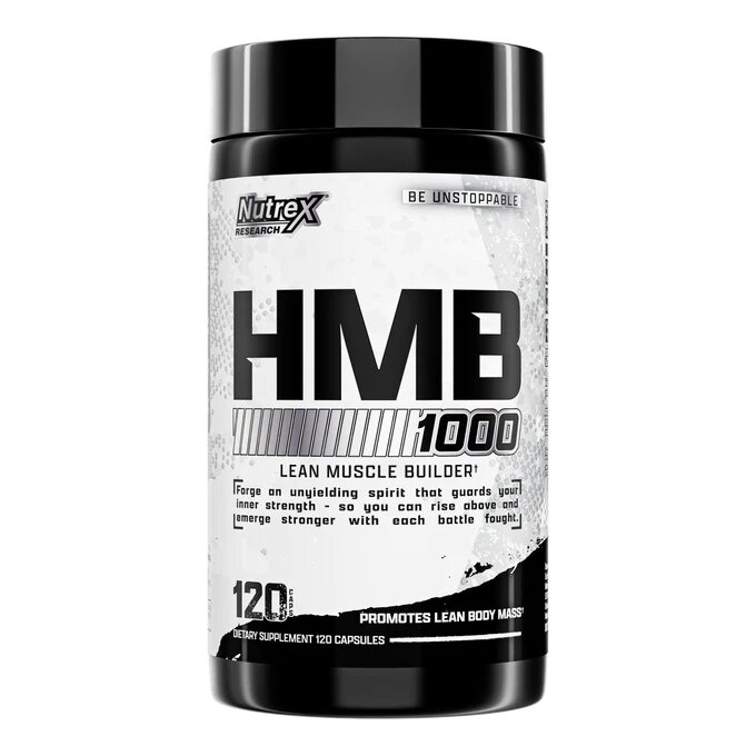 Бета-гідрокси-бета-метилбутират кальцію Nutrex Research HMB 1000, 120 капсул для підтримки м'язової тканини
