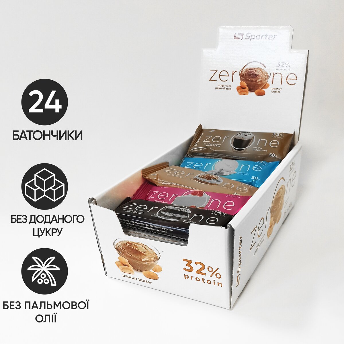 Батончик Sporter Zero One MIX, 24*50 грам