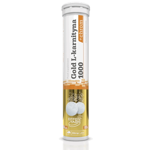 Жироспалювач Olimp Sport Nutrition Gold L-Carnitine 1000+Chrom, 20 таблеток лимон-м'ята