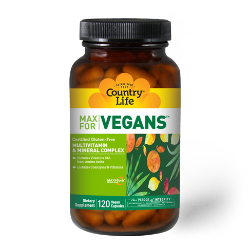 Вітаміни та мінерали Country Life Max for Vegans, 120 вегакапсул