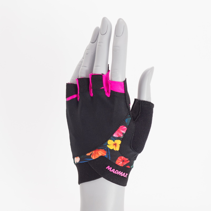 Рукавички для фітнесу MAD MAX Flower Power MFG 770, Black/Pink - XS