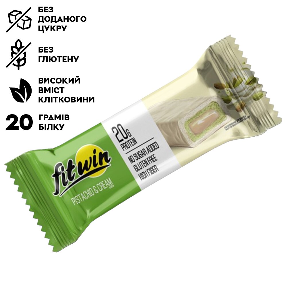 Протеїновий батончик FitWin Protein Bar 33%, 60 грам - Фісташка з начинкою