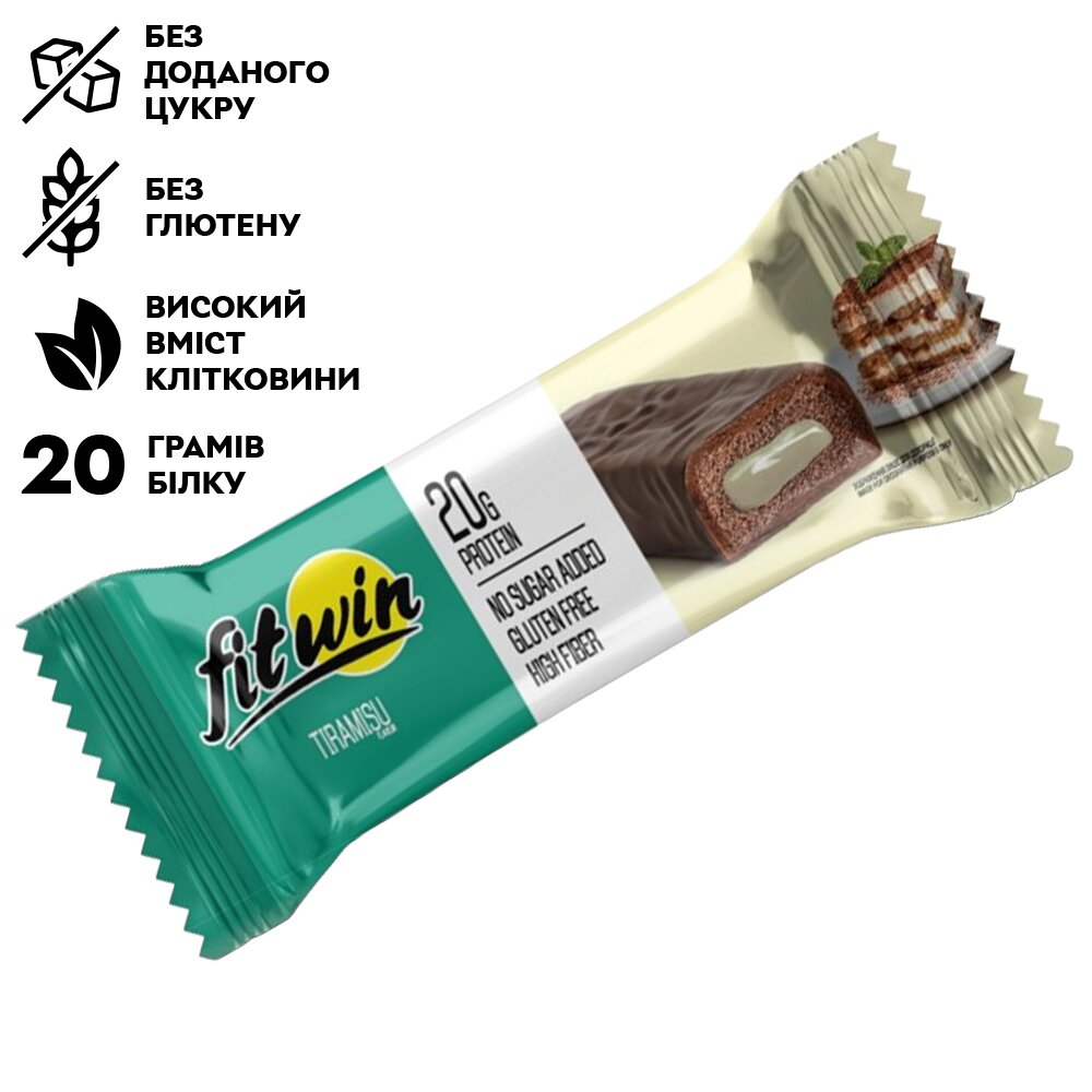 Протеїновий батончик FitWin Protein Bar 33%, 60 грам - Тирамісу з начинкою