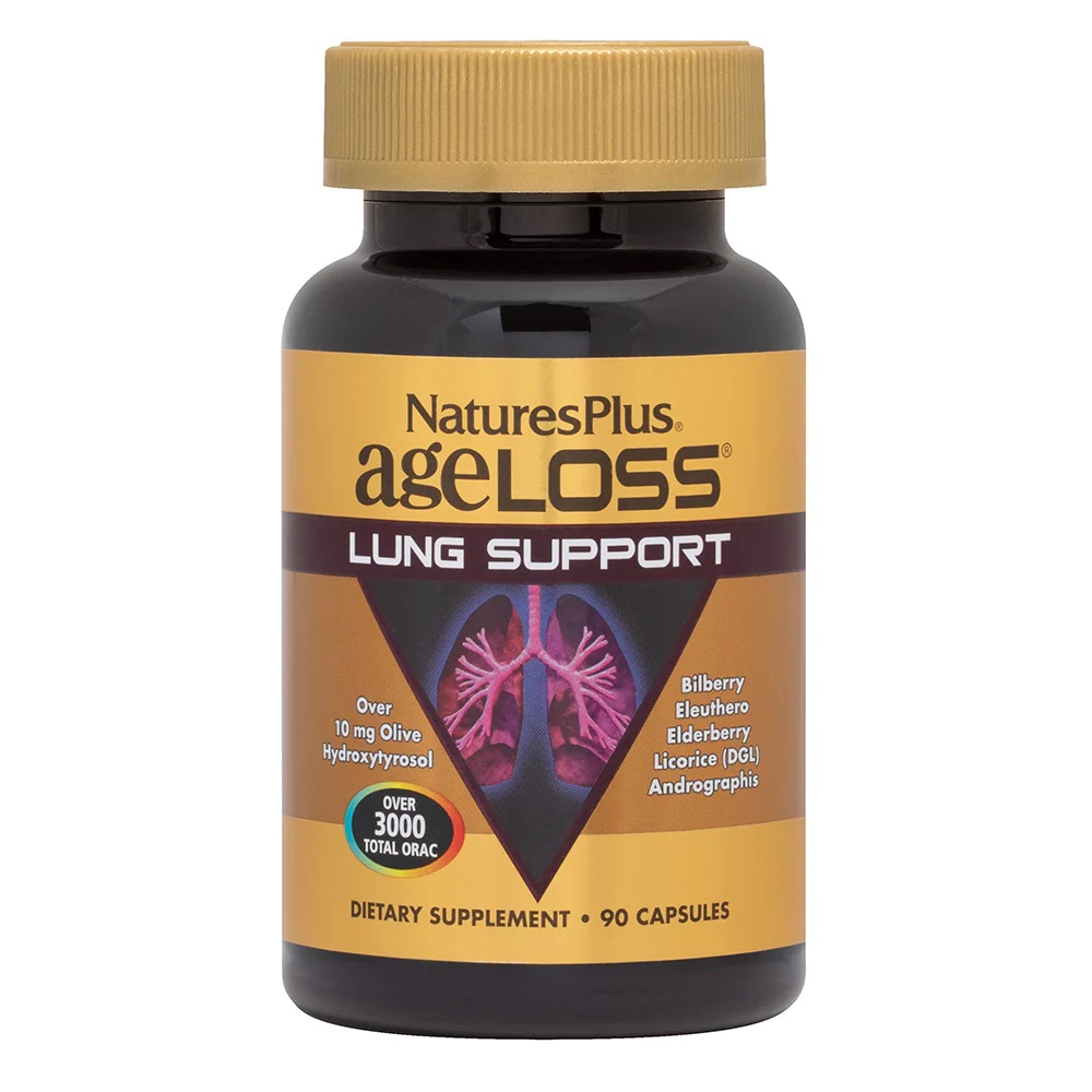 Вітаміни та мінерали Natures Plus Age-Less Lung Support, 90 капсул