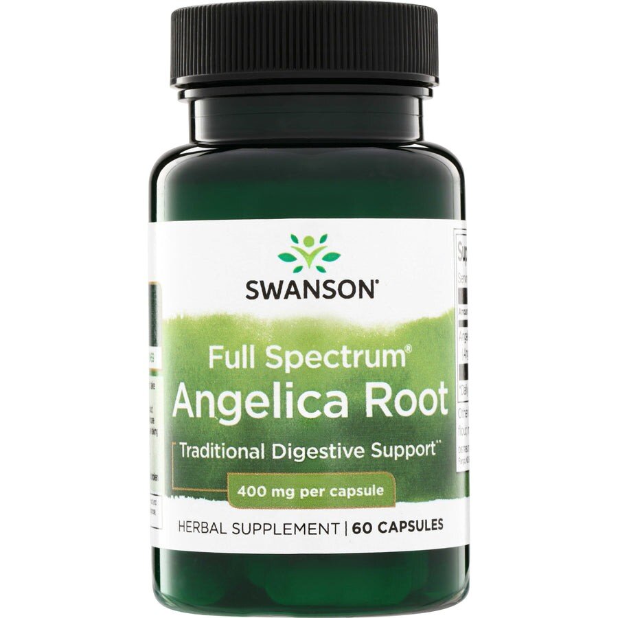 Корінь дягелю Swanson Angelica Root 400 mg Full Spectrum, 60 капсул