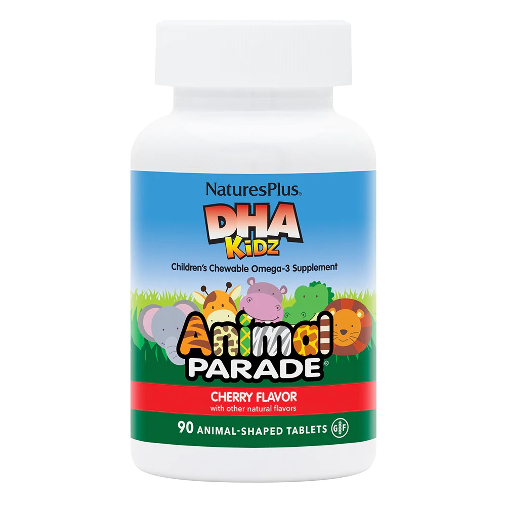 Жирні кислоти Natures Plus Animal Parade DHA for Kids, 90 жувальних таблеток - Вишня