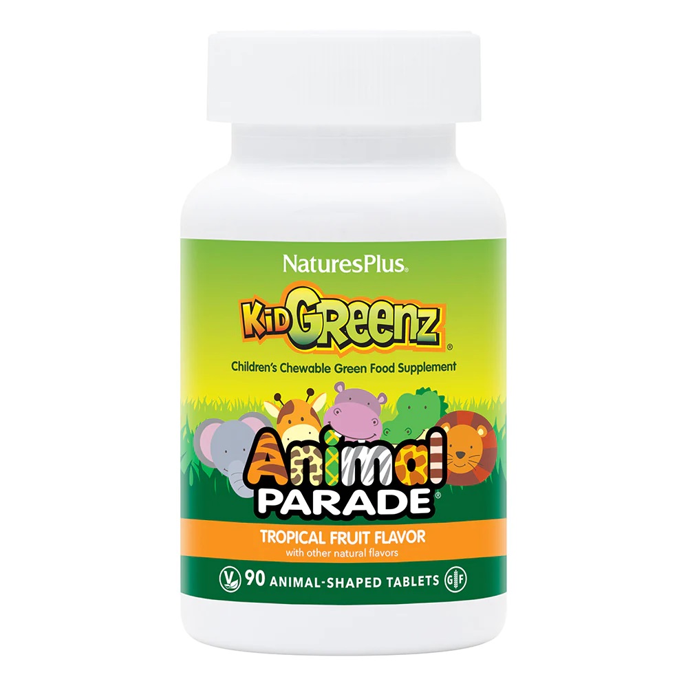 Натуральна добавка Natures Plus Animal Parade Kid Greenz, 90 жувальних таблеток - Тропічні фрукти