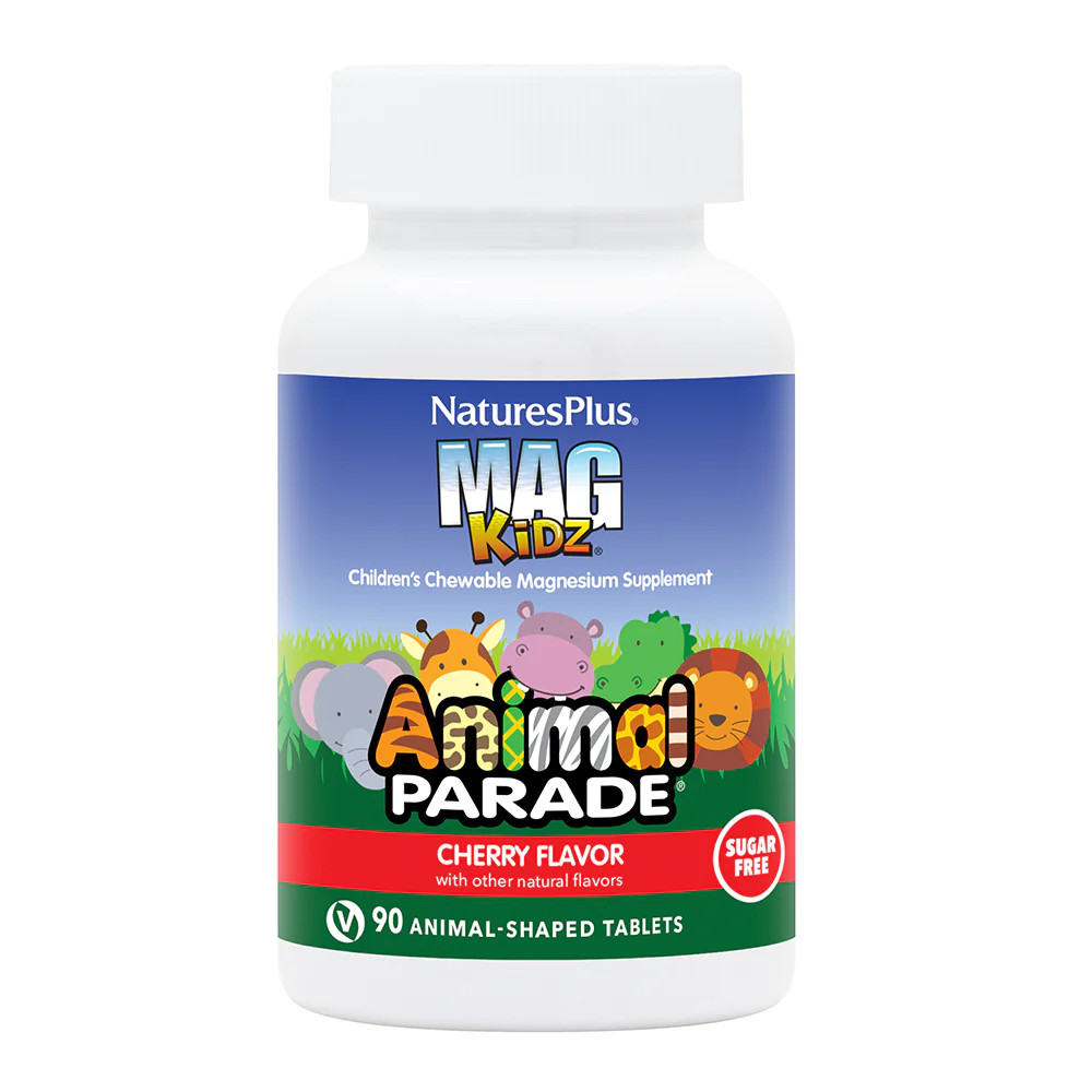 Вітаміни та мінерали Natures Plus Animal Parade Mag Kidz Sugar Free, 90 жувальних таблеток - Вишня