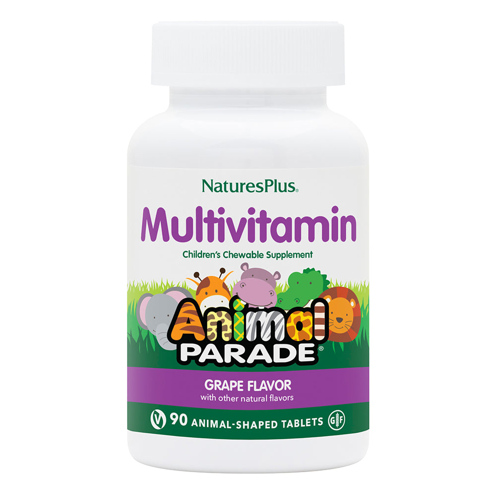 Вітаміни та мінерали Natures Plus Animal Parade Children's Multivitamin, 90 жувальних таблеток - Виноград