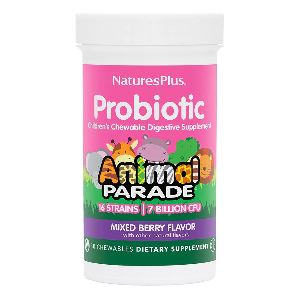 Дитячий пробіотик Natures Plus Animal Parade Probiotic, 30 жувальних таблеток - Ягоди