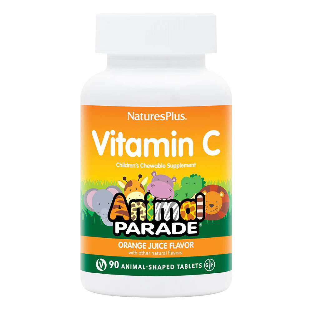 Вітаміни та мінерали Natures Plus Animal Parade Vitamin C, 90 жувальних таблеток - Апельсин