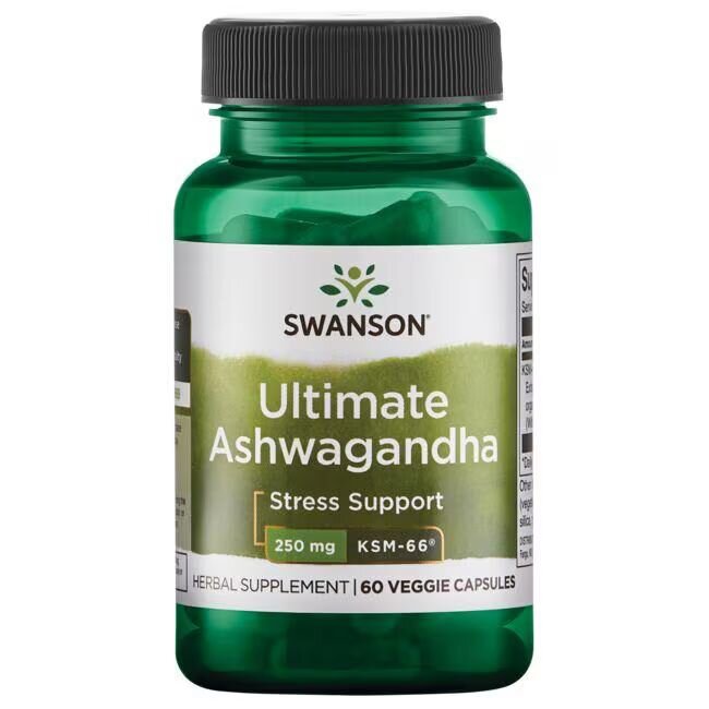 Екстракт ашваганди Swanson Ashwagandha  Ultimate 250 mg, 60 вегакапсул