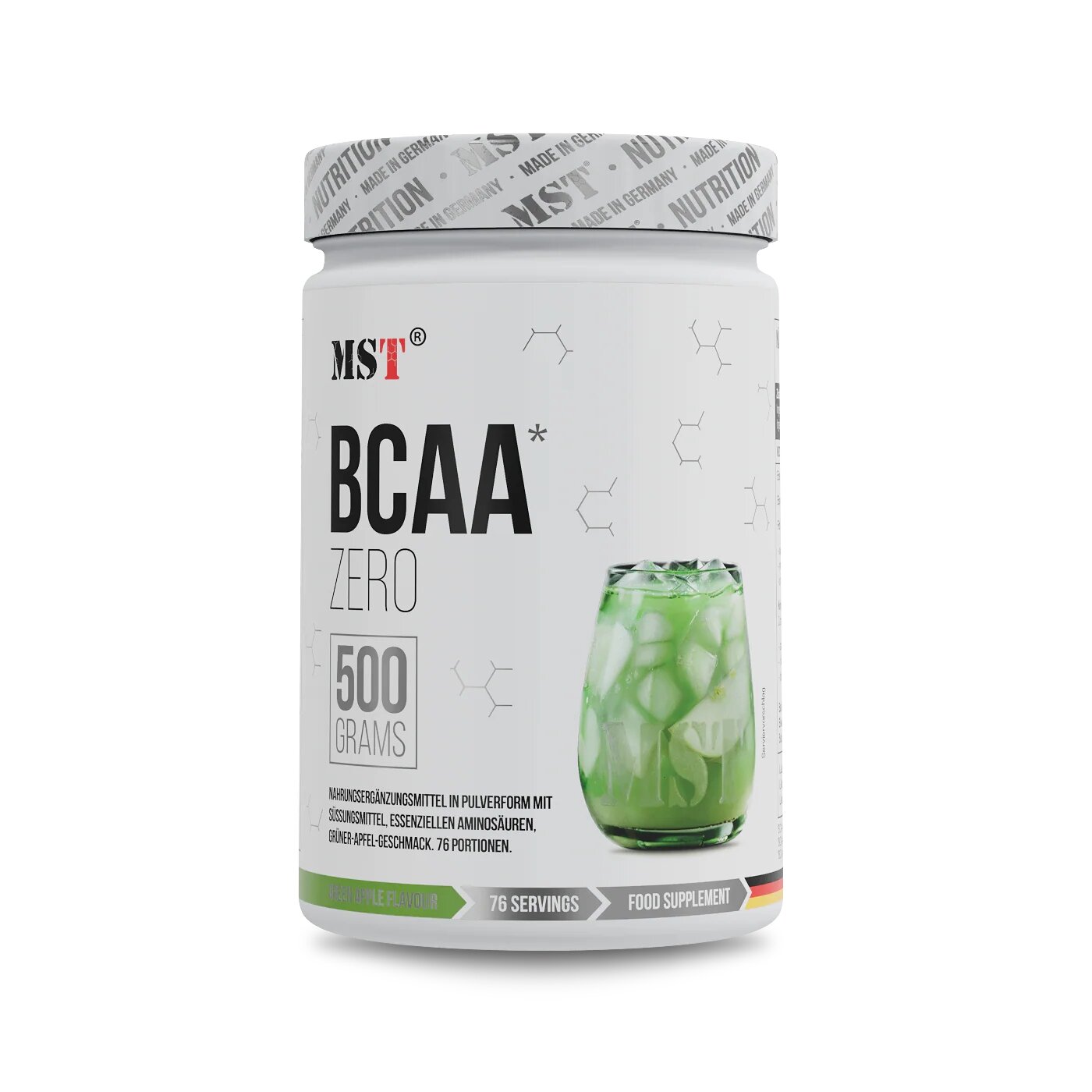 Амінокислоти MST Nutrition BCAA ZERO, 500 грам - Зелене яблуко
