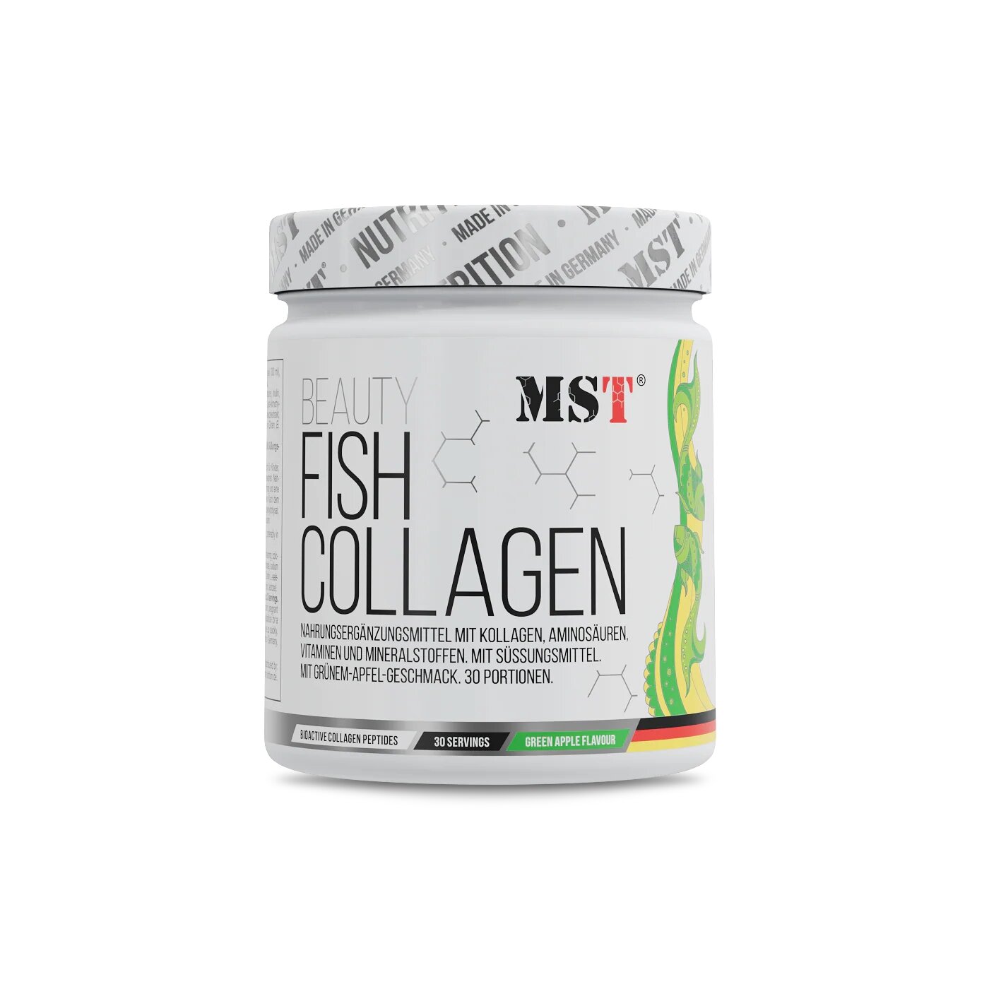 Морський колаген MST Nutrition Fish Collagen Beauty, 225 грам - Зелене яблуко