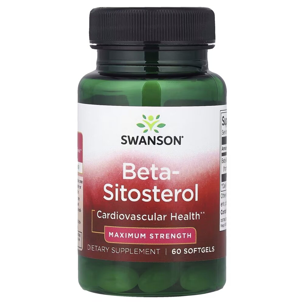 Бета-ситостерин Swanson Beta-Sitosterol 160 mg Maximum Strength, 60 капсул з комплексу фітостеролів