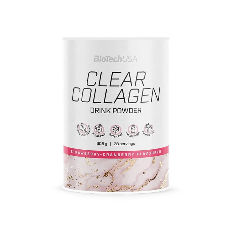 Колаген BioTech Clear Collagen Drink Powder, 308 грам - Журавлина-полуниця
