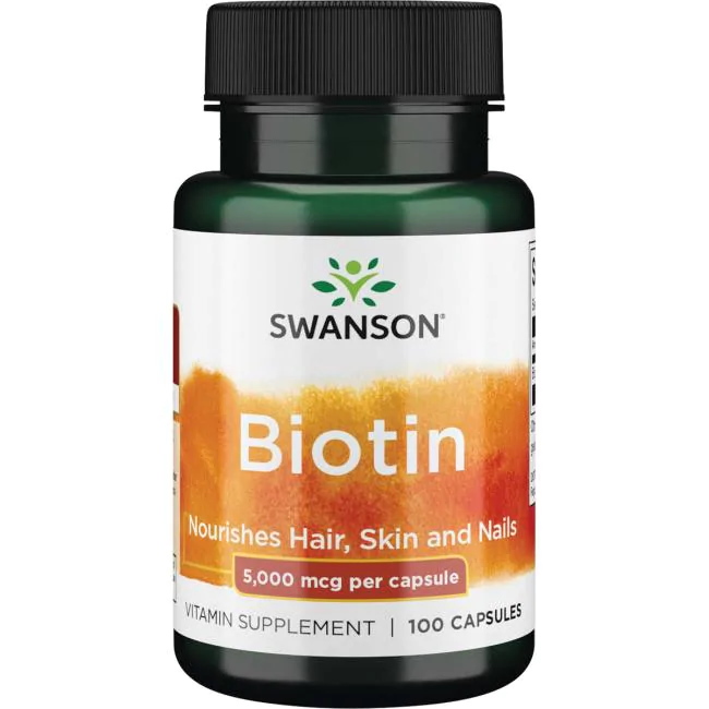 Вітаміни та мінерали Swanson Biotin 10000 mcg High Potency, 60 капсул