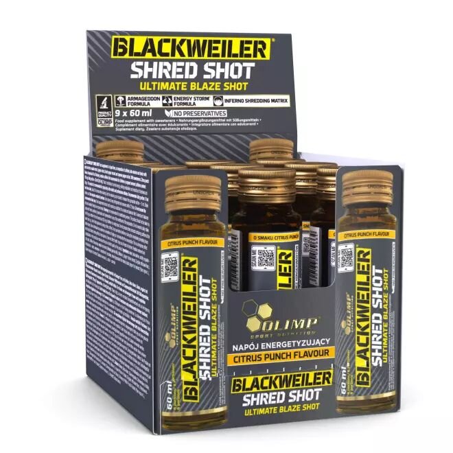 Передтренувальний комплекс Olimp Sport Nutrition BlackWeiler Shred Shot, 9*60 мл - Цитрусовий пунш