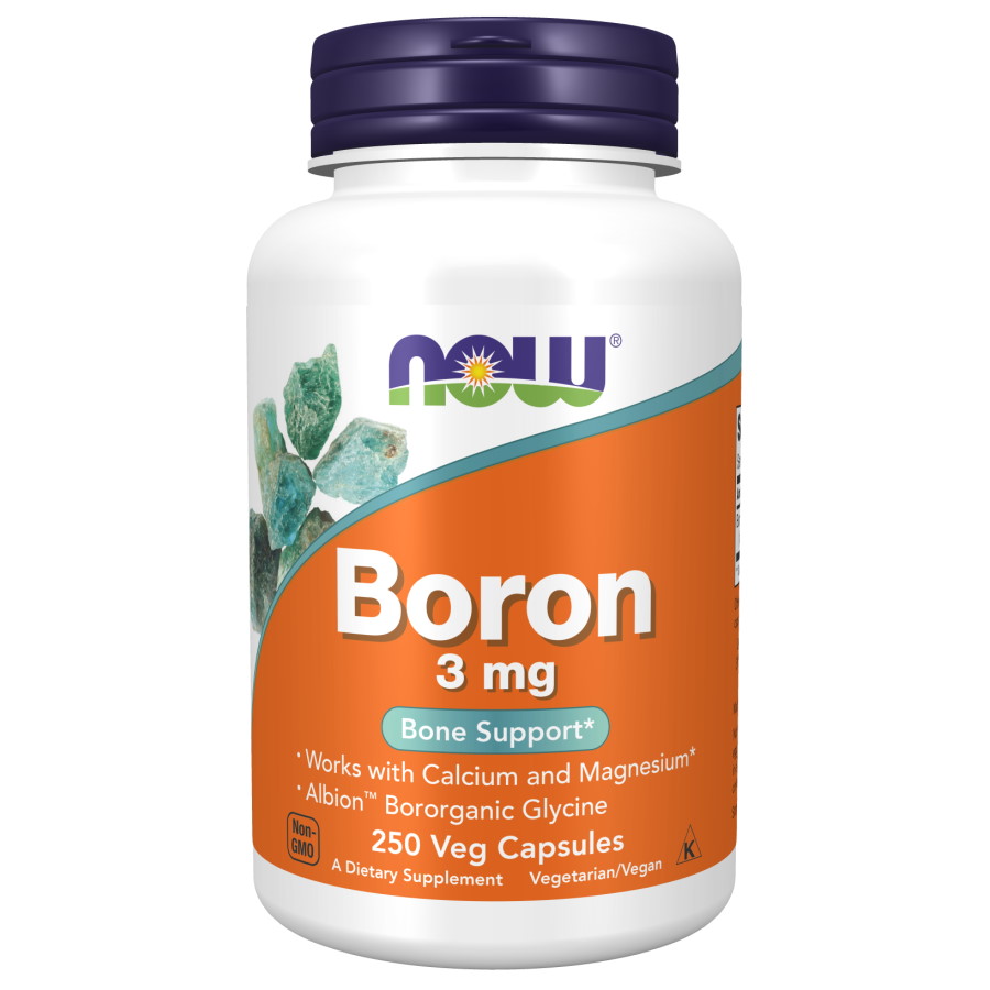Вітаміни та мінерали NOW Boron 3 mg, 250 капсул
