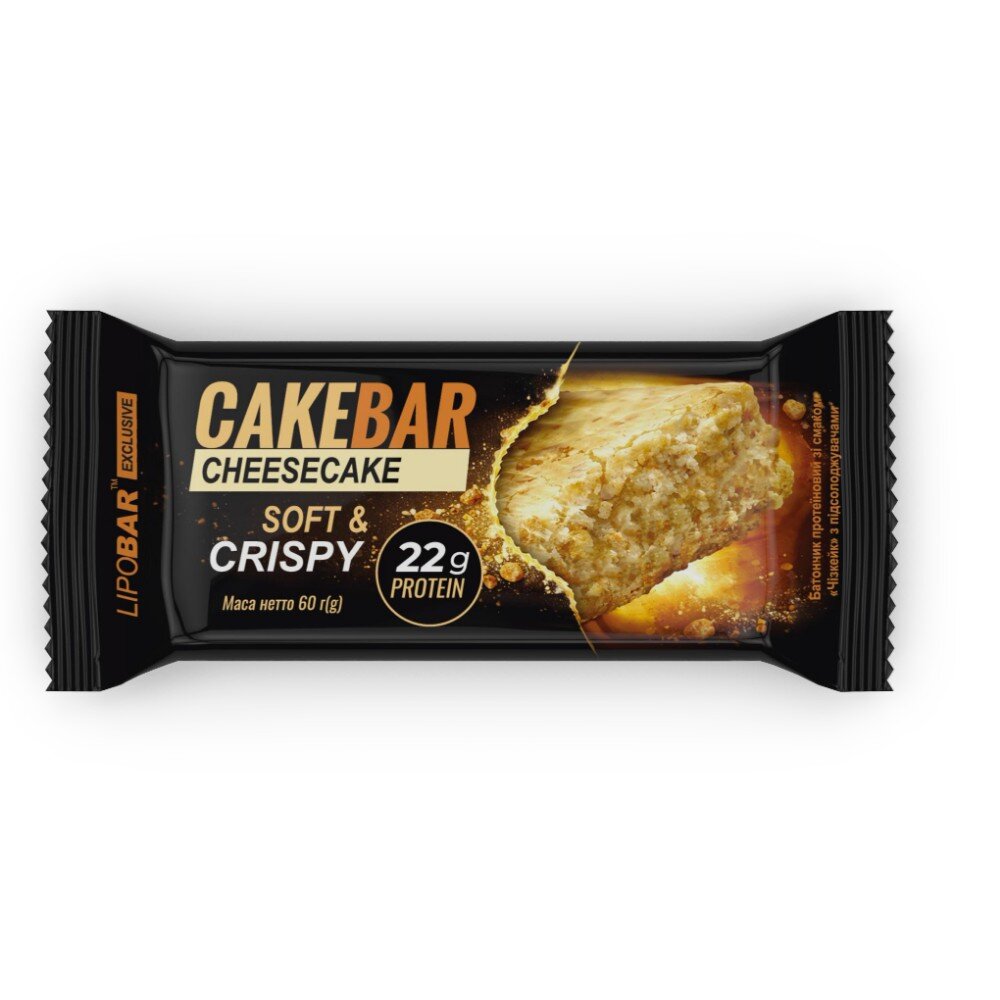 Десертний протеїновий батончик LipoBar Cake Bar, 60 грам - Чізкейк