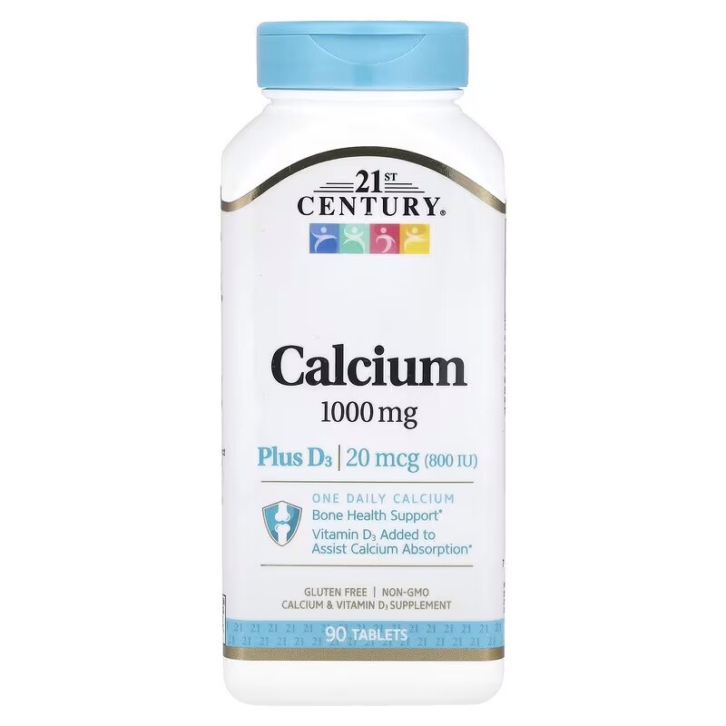 Кальцій і вітамін D 21st Century Calcium Plus D3, 90 таблеток