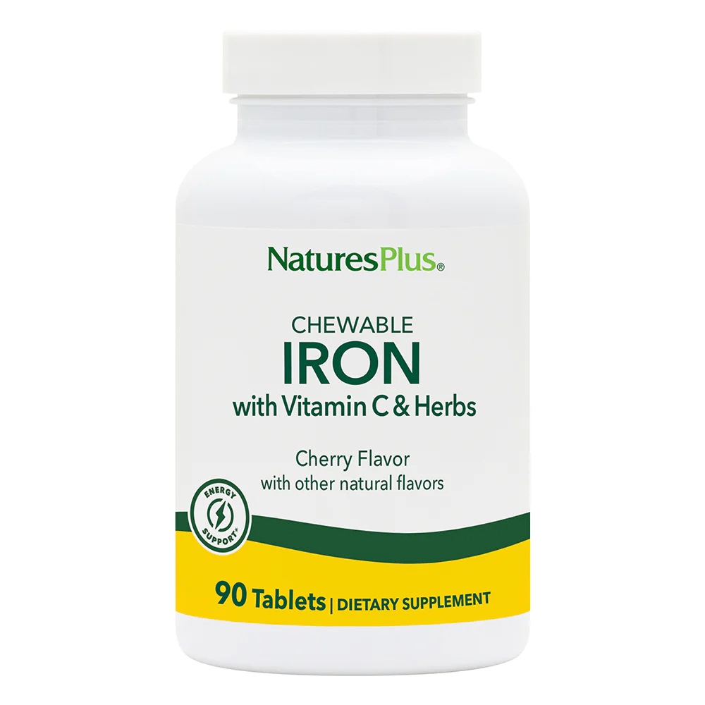 Вітаміни та мінерали Natures Plus Chewable Iron, 90 таблеток