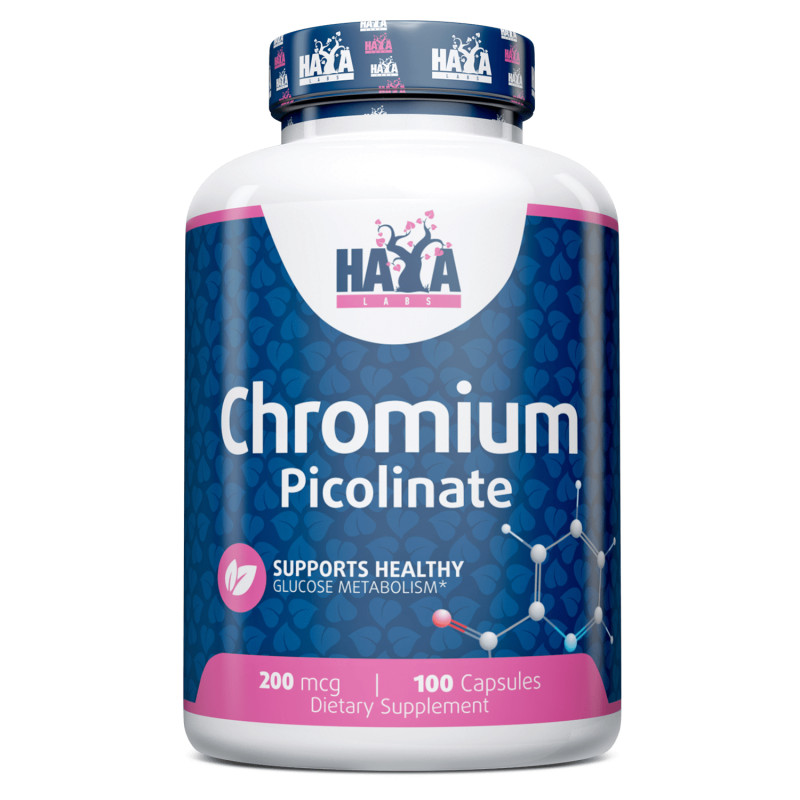Вітаміни та мінерали Haya Labs Chromium Picolinate 200 mg, 100 капсул