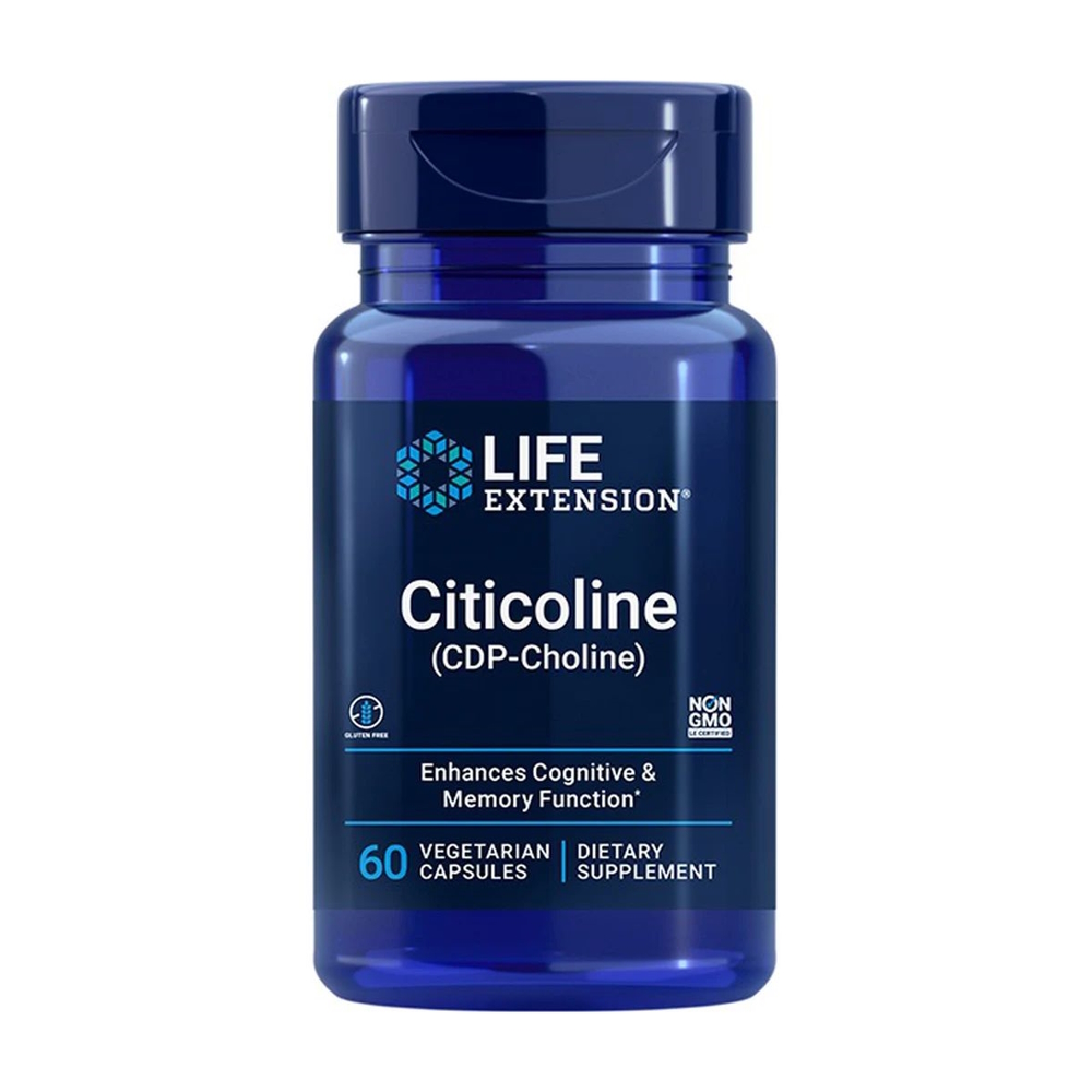 Цитиколін Life Extension Citicoline, 60 вегакапсул для підтримки мозку,уваги та пам'яті