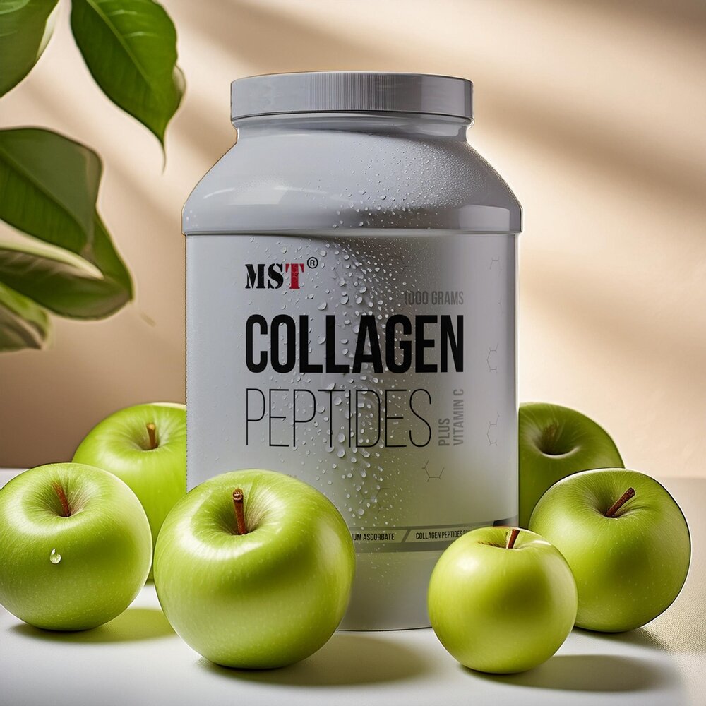Препарат для суглобів і зв'язок MST Nutrition Collagen Peptides + Fortigel, 1кг - Зелене яблуко