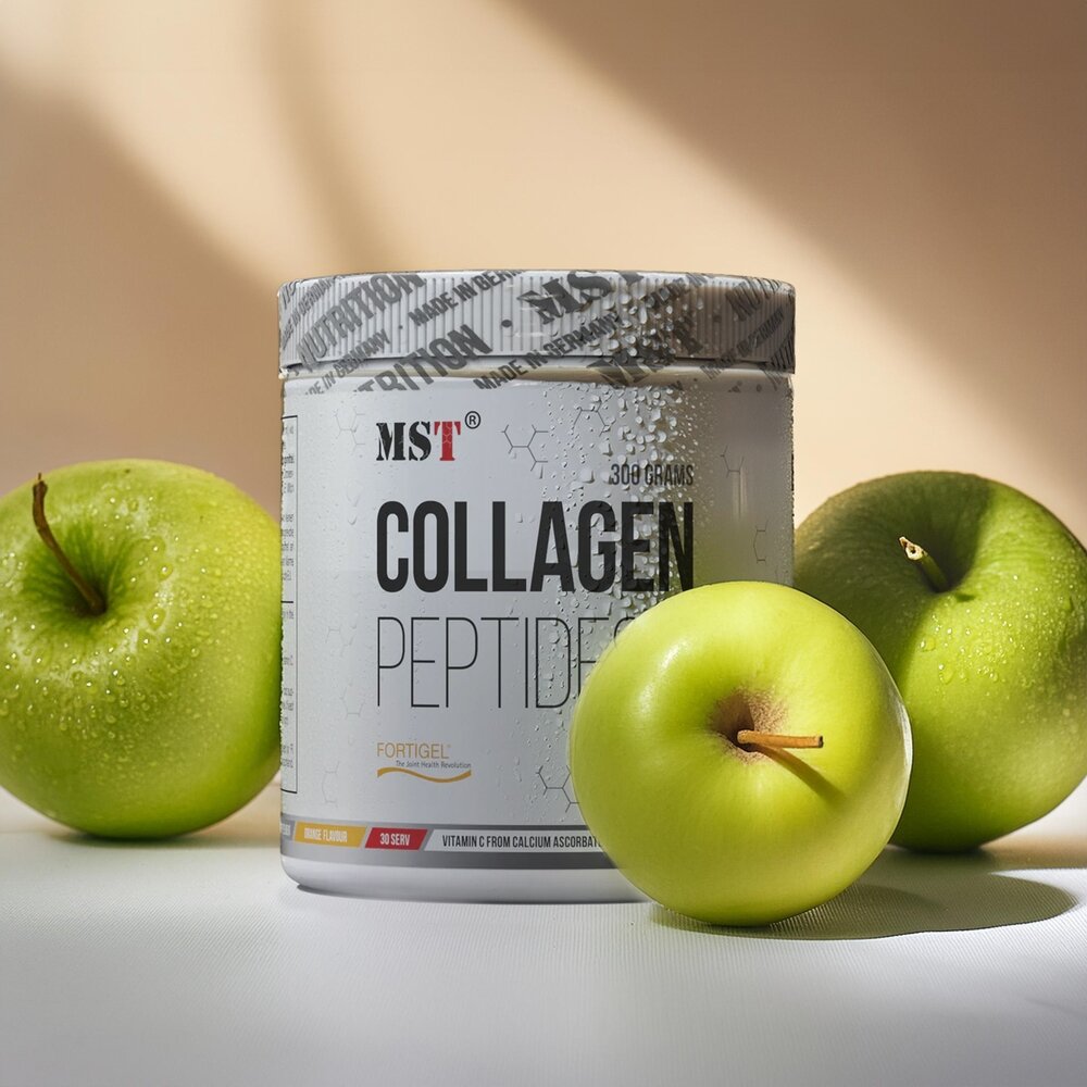 Препарат для суглобів і зв'язок MST Nutrition Collagen Peptides + Fortigel, 300 грам - Зелене яблуко