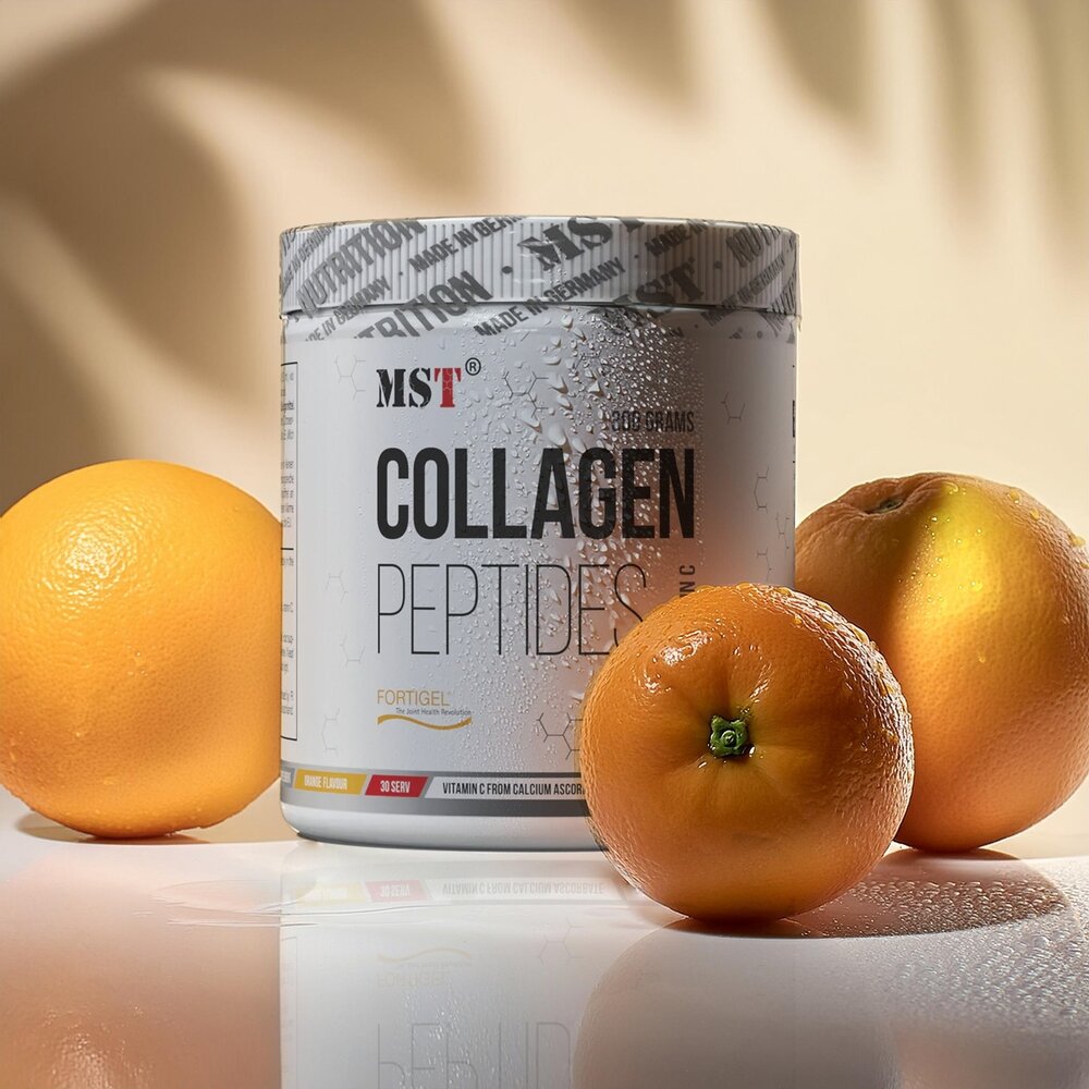 Препарат для суглобів і зв'язок MST Nutrition Collagen Peptides + Fortigel, 300 грам - Апельсин