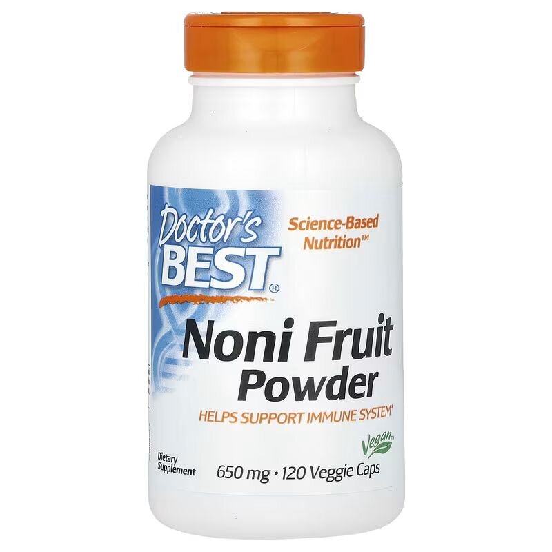 Порошок із плодів ноні Doctor's Best Noni Fruit 1300 mg Powder, 120 вегакапсул для підтримки імунної системи