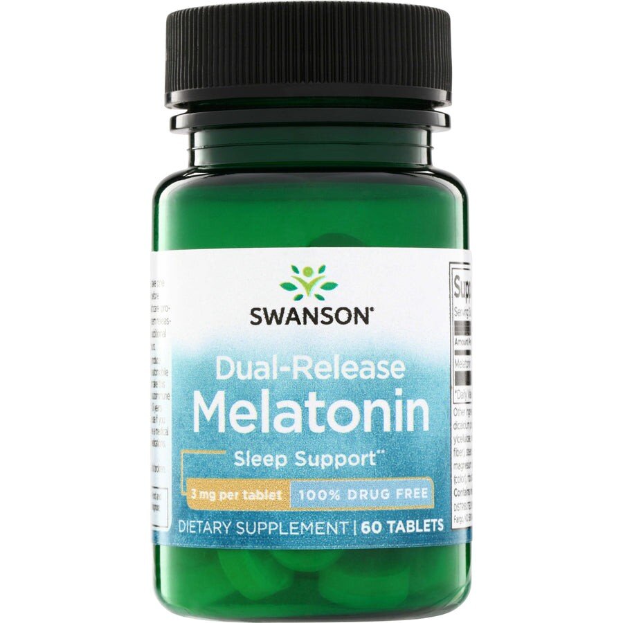 Натуральна добавка Swanson Dual-Release Melatonin 3 mg, 60 таблеток