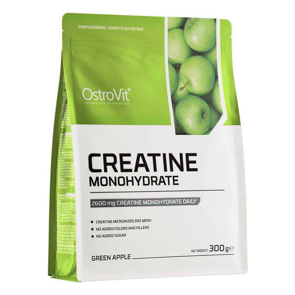 Креатин OstroVit Creatine Monohydrate, 300 грам - Зелене яблуко