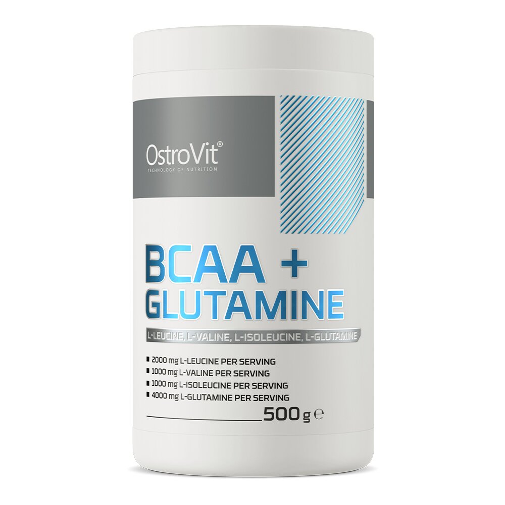 Амінокислота BCAA OstroVit BCAA + Glutamine, 500 грам - Апельсин