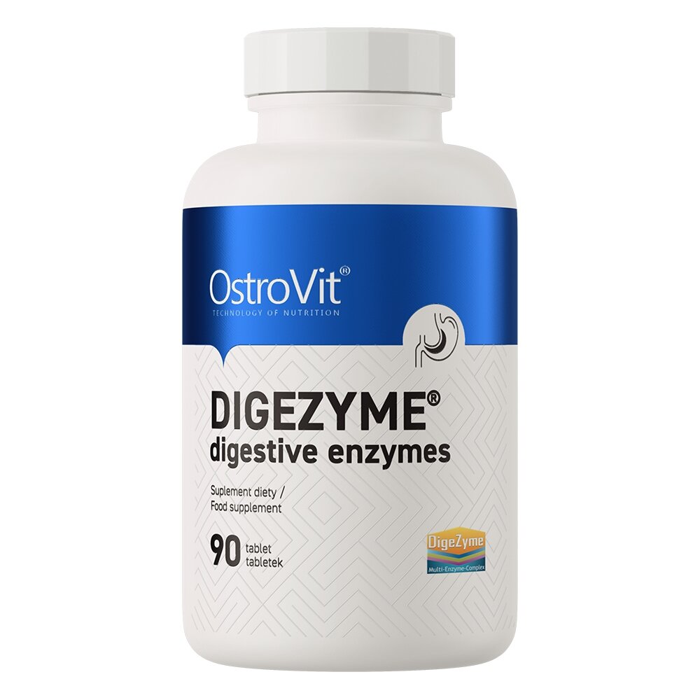 Мультиензимний комплекс OstroVit Digezyme Digestive Enzymes, 90 таблеток для покращення здоров'я травної системи