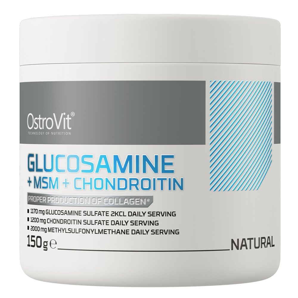 Препарат для суглобів і зв'язок OstroVit Glucosamine+MSM+Chondroitin, 150 грам - Натуральний