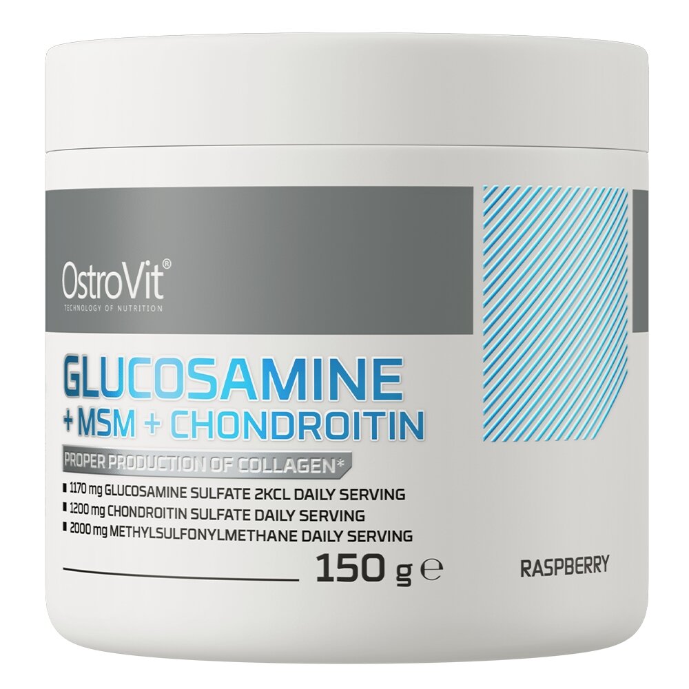 Препарат для суглобів і зв'язок OstroVit Glucosamine+MSM+Chondroitin, 150 грам - Малина