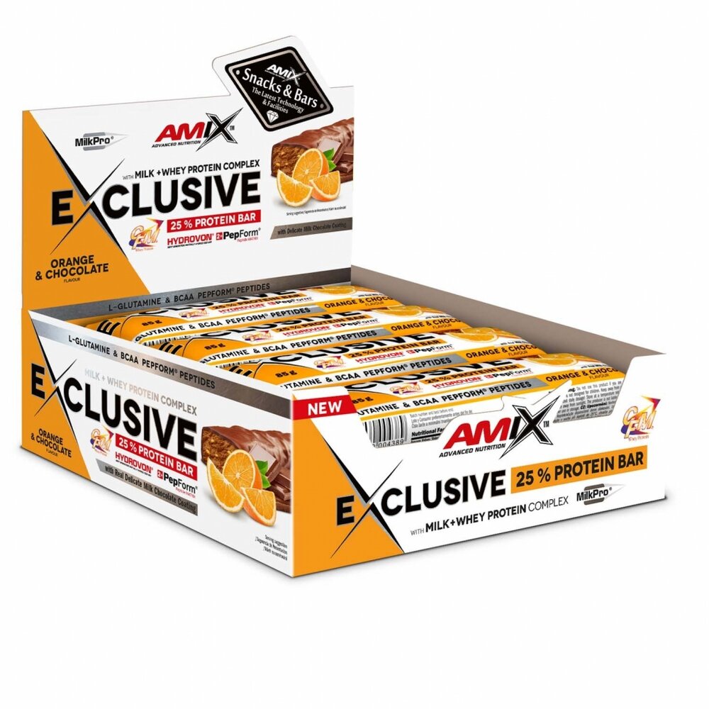 Батончик AMIX Exclusive Protein Bar, 12*85 грам - Шоколад-апельсин
